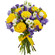 букет желтых роз и синих ирисов. Нидерланды